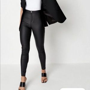 Black Vice High Waisted Coated Skinny Jeans